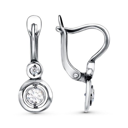 Earrings "Laconicism", echoing with oxidation, white color