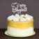 Topper for a cake wooden "Happy birthday", silver color