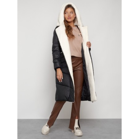 Coat insulated winter female, size 48, black color-26