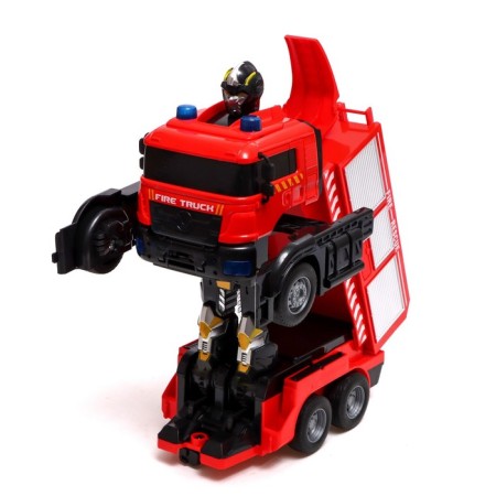 Robot radio -controlled "fire machine", transforms, light and sound effects-4