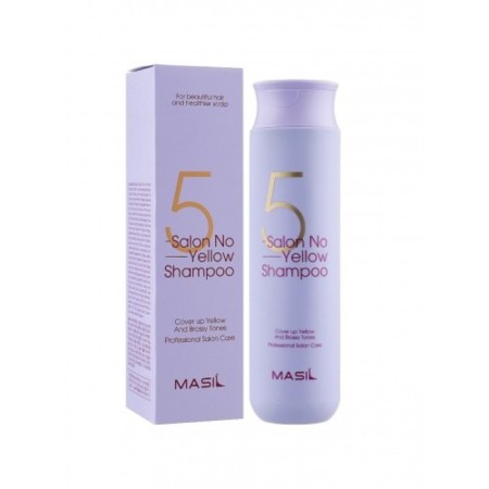 Toning shampoo for lightened hair 5 Salon no Yellow Shampoo against yellowness, 300 ml
