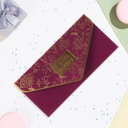 The envelope "On the day of the anniversary!" Cutting, embossing, software touch, flowers-3