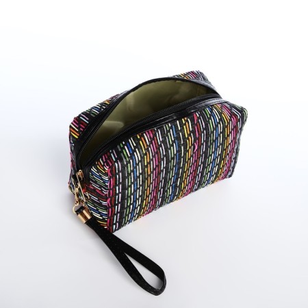 Cosmetic bag with lightning, black color-2