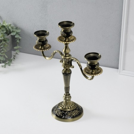 Summary Metal for 3 candles "Rosary" brass 37x31x12 cm-8