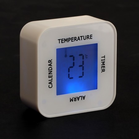 IRIT IR-609 Bureau watch, thermometer, calendar, timer, backlight, 2haa, white-2