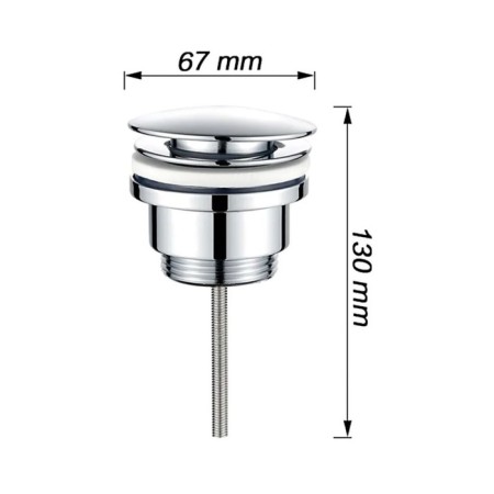 Bottom valve Ledeme L67, for a shell, brass, chrome-1