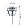 Bottom valve Ledeme L67, for a shell, brass, chrome