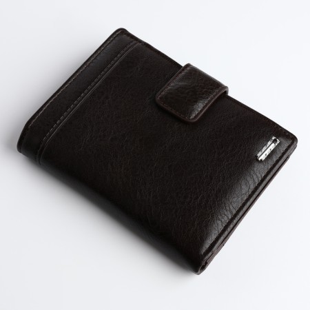 Male purse on magnet 3 in 1, department for auto documents, passports, brown color-2
