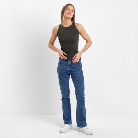 T -shirt female, jade color, size 44 (m)-1
