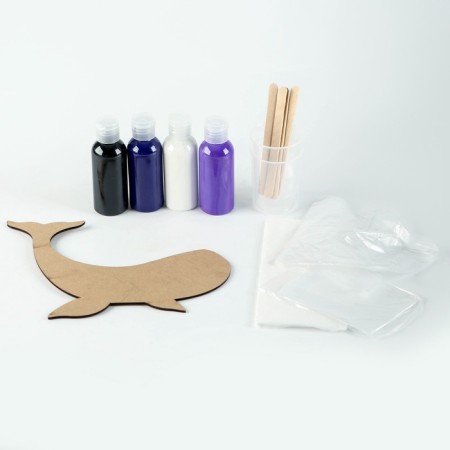 Set for creativity. Drawing by acrylic "Mysterious whale"-3