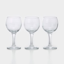 A set of glass glasses for red wine Bistro, 220 ml, 3 pcs
