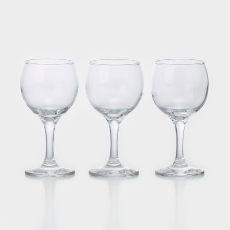 A set of glass glasses for red wine Bistro, 220 ml, 3 pcs