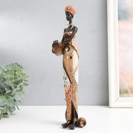 Souvenir Polystone "African with a jug, color dress" 31x6x6.5 cm-3