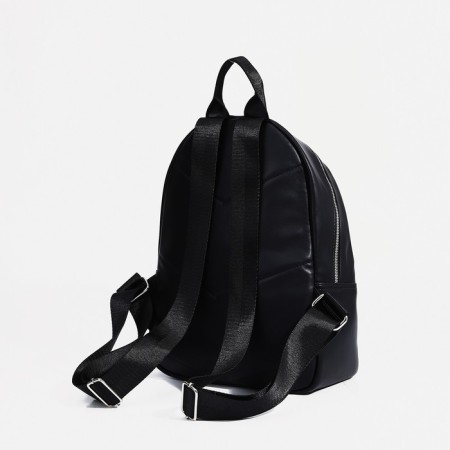 A backpack with a zipper, Medvedkovo, external pocket, black color-2