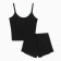 Female pajamas (top/shorts), black color, size 48