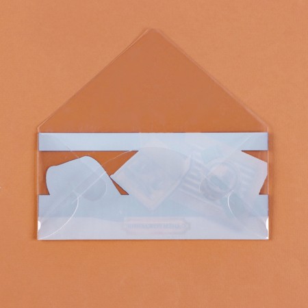 Money envelope "Happy Birthday!" Transparent PVC, hours and money, 16 x 8 cm-2