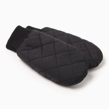 Women's mittens minku, black color, 24 cm