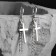 Earrings metal "Cross and chain", silver color