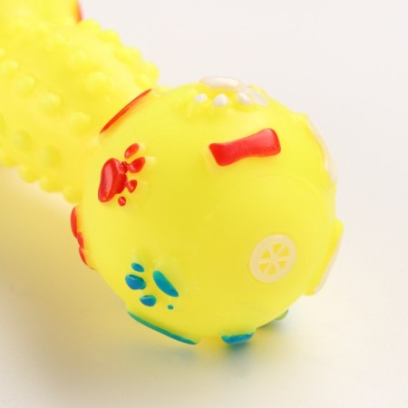 Brying toy "dumbbell with paws" for dogs, 13 cm, yellow-2