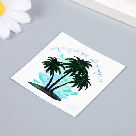 Tattoo on the body Color "Palma - And let the whole world wait" 6x6 cm-2