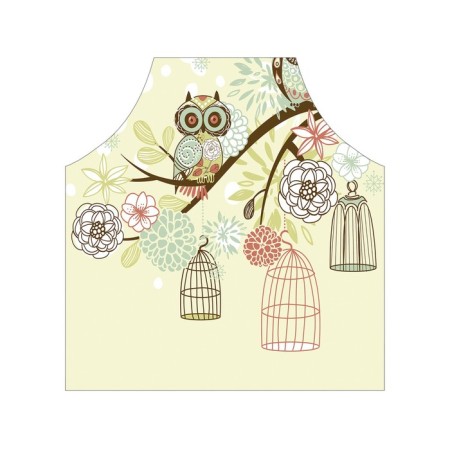 Apron kitchen with a photo print "Frightened Owls", adjustable, size OS-2