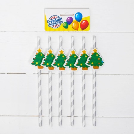 Tubes for the cocktail "Christmas tree", 250 ml, set of 10 pcs.-1