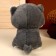 Soft toy "cat", size 21 cm, gray color