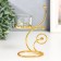 Summary metal, glass for 1 candle “curls. Balls” d-4.5 cm gold 10x5x15 cm