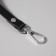 Pen for a bag made of genuine leather, with carbines, 30 ± 2 cm × 1.2 cm, black/silver color
