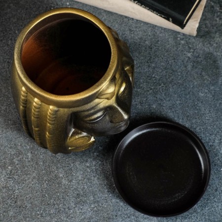 Pot - Organizer "Cleopatra" black with gold, 1.6l/ 16x17x16cm-4