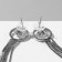 Hanging earrings with Hollywood rhinestones with threads, white color in silver, 19.5 cm