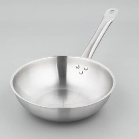 Frown of stainless steel luxstahl, d = 26 cm, h = 7.5 cm, triple bottom, induction