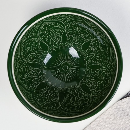 Set of salad bowls Rishtan ceramics 15cm, green, 3pcs in DARTAR-2