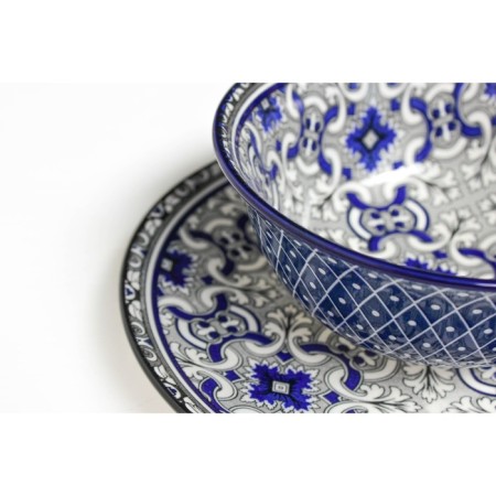 Plate Ceramic Dailayna "Dyra", D = 22 cm, blue color-9