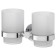Holder with two glasses, matte glass, chrome, artwelle