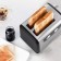 Toster KitFort KT-6221, 870 W, 6 fry modes, 2 toasts, black-silver