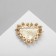 Brooch "Heart", red color in gold