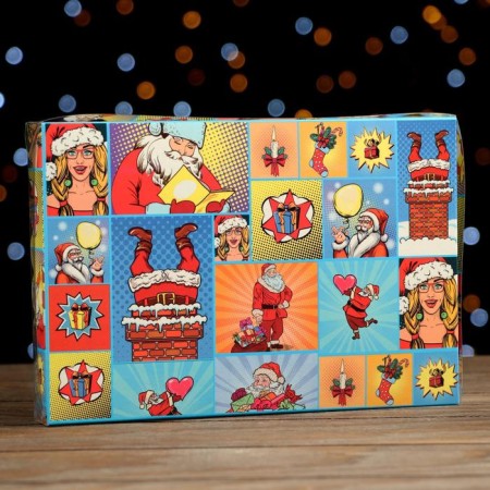 Box for cookies "Pop-Art New Year's Surprise", 22 x 15 x 3 cm-1