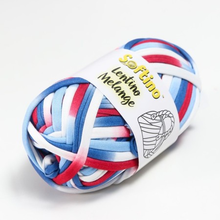 Knitted yarn 95% cotton, 5% elastan "Lentino melange" 100 g 30 m color 13-1