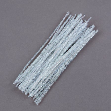 Wire with pile for crafts "Shine", set 50 pcs, size 1 pc: 30 × 0.6 cm, color pearl color-2