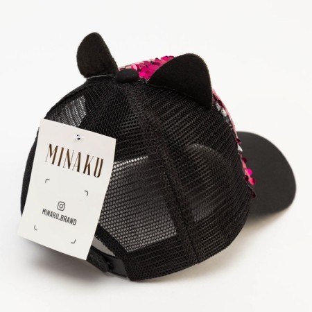 Cap for the girl "Ears" minku pink color, river 54-3