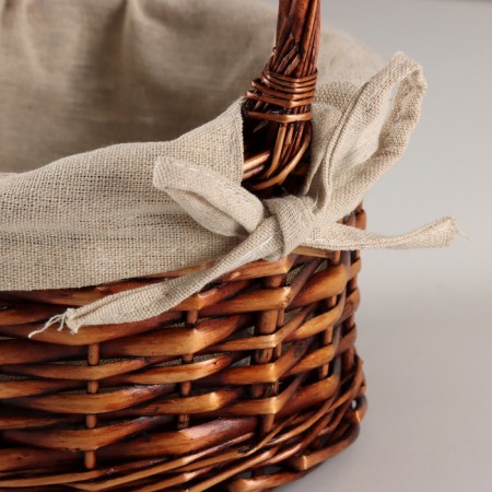 Wicker basket, d21x11xh26 cm, brown, willow-1