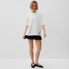 Women's T-shirt with Kulika Minaku Regular Fit: White color, rr 44