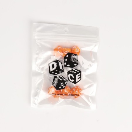 Cubes set for D&D (Dungeons and Dragons, DND) "Game time", Series: D&D, 7 pcs, orange-1