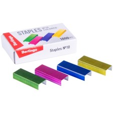 Staps for stapler No. 10 Berlingo, 1000 pieces in a box, colored