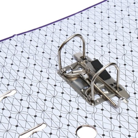 A4, 50 mm registrar, calligrata, PVC, embossing "Len", metal edging, pocket for a spine, assembled, purple, mix-7