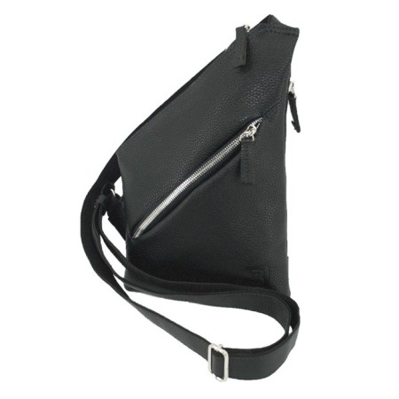 Male bag, genuine leather, black 18x2x30 cm