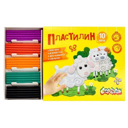 Plasticine 10 colors 150 g "Kalyak-Malyak", with a stack-1