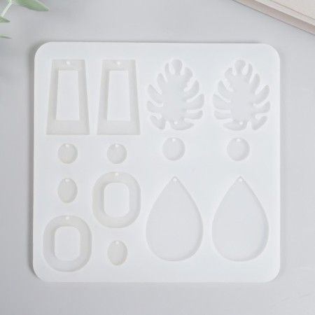 Mold Silicon "Earrings" 14 items 15.7x15.2x0.4 cm