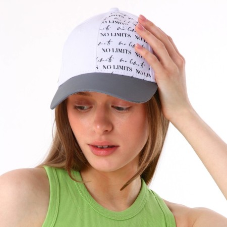 Women's cap with reflective elements No Limits, white color, rr 56-7